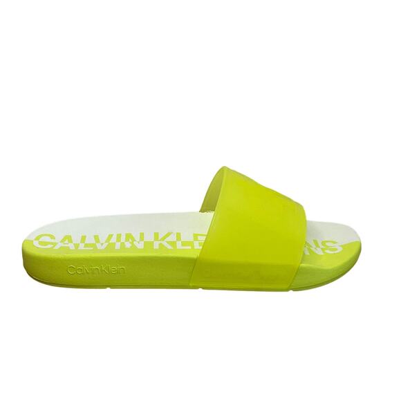 Calvin Klein Men's Aerlin Pool Slide Sandals Yellow Size 12 - Picture 2 of 5